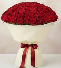 Букет 101 Красная роза Милано в Луге
