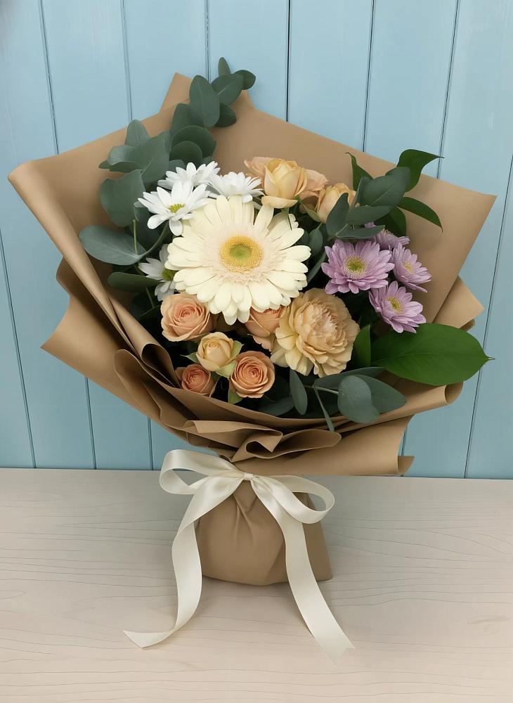 Букет цветов из: Герберы и Хризантемы в Луге