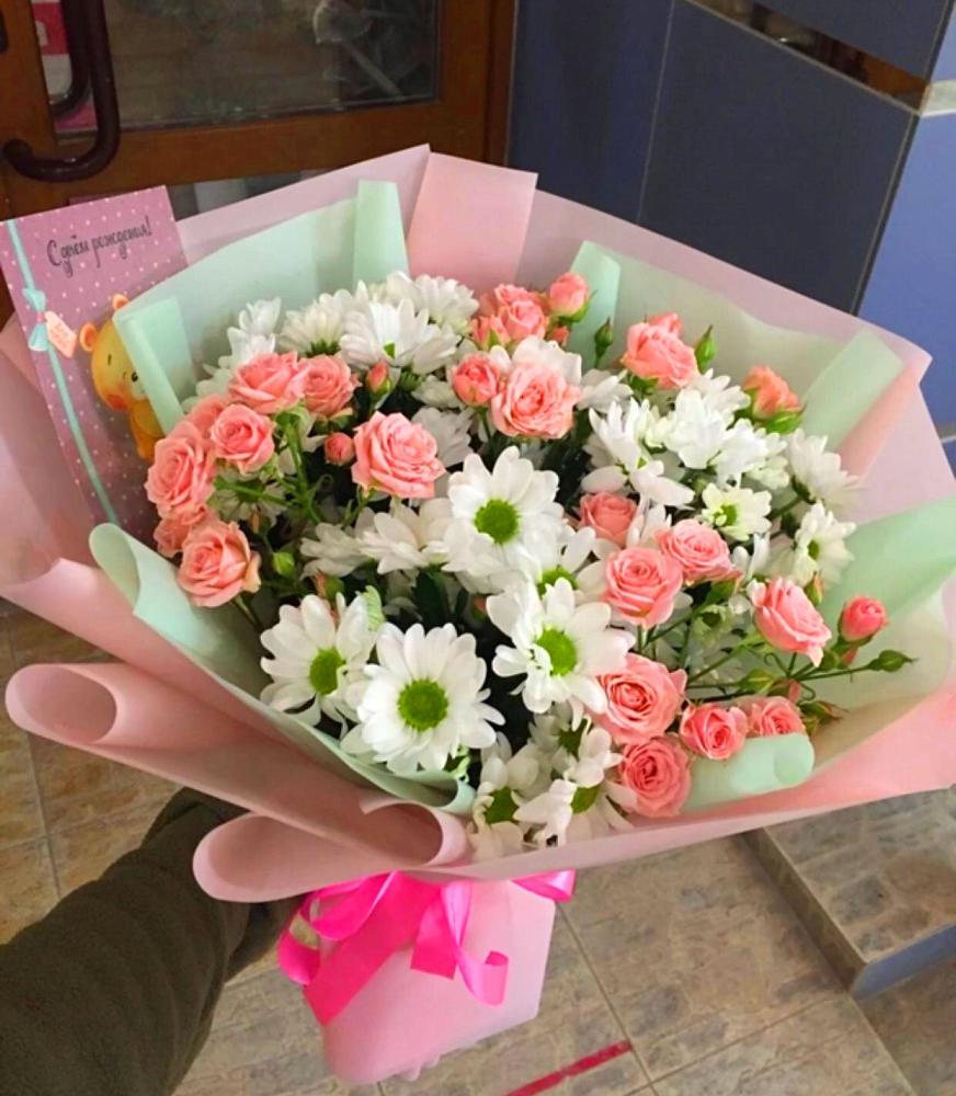 Букет цветов из: Розы и Хризантемы в Луге