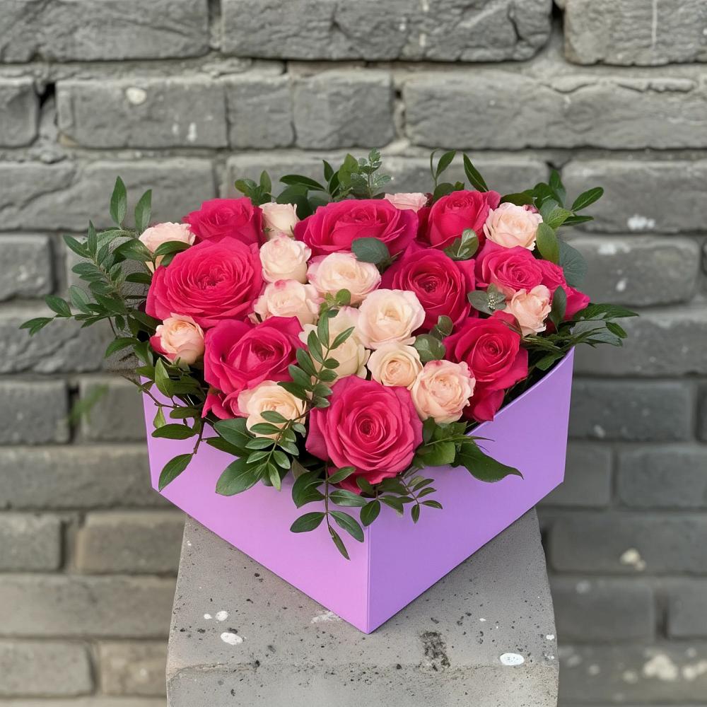 Цветочная композиция из Розы в коробке в Луге