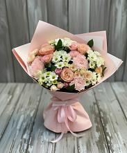 Букет цветов из:  Гвоздики, Розы и Хризантемы в Луге