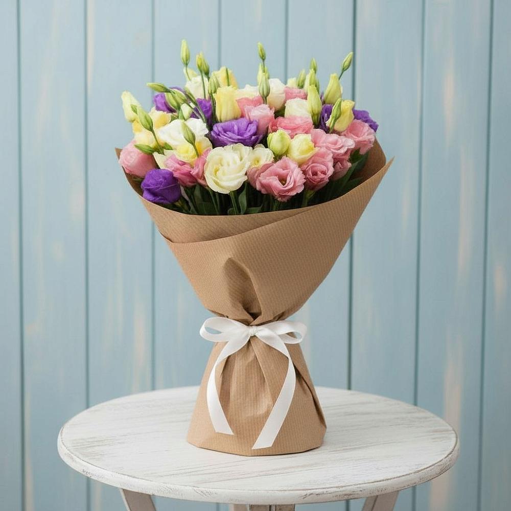 Букет цветов из: Лизиантусы в Луге