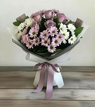 Букет цветов из:  Хризантемы и Розы в Луге