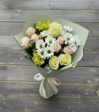 Букет цветов из:  Альстромерии, Розы и Хризантемы в Луге