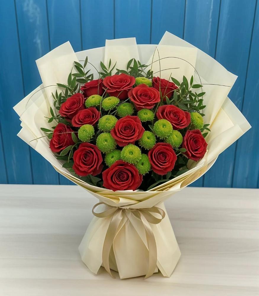 Букет цветов из: Розы и Хризантемы в Луге