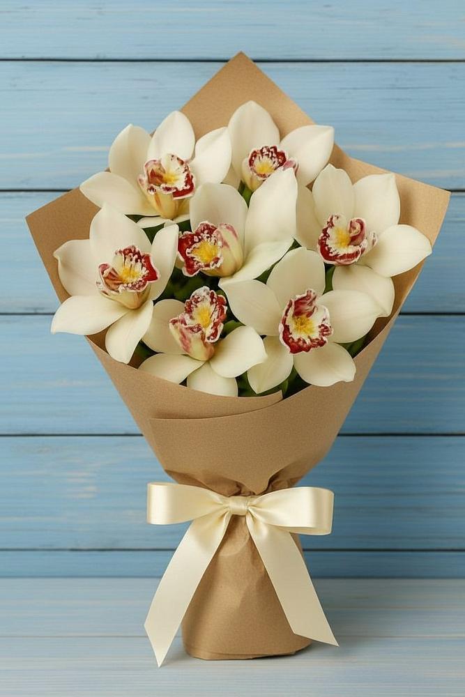 Букет цветов из: Орхидеи и Розы в Луге